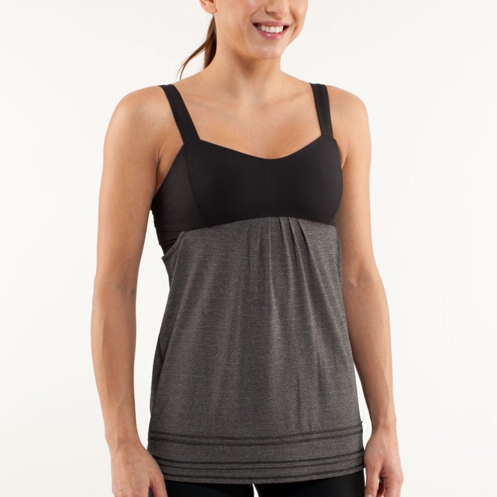 Lululemon Run: Back On Track Athletic Tank Heathered Black / Black